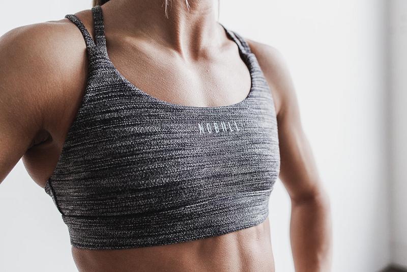Grey Nobull Sports Bra (MELANGE) Women's Sports Bra | CA Y2228X
